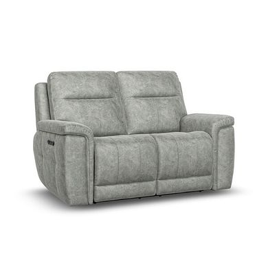 Dalton 2 Seater Electric Recliner Sofa with Power Headrests in Marble Silver Fabric