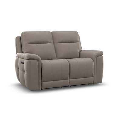 Dalton 2 Seater Electric Recliner Sofa with Power Headrests in Oyster Leather