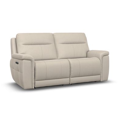 Dalton 3 Seater Electric Recliner Sofa in Bella Barley White Fabric
