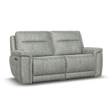 Dalton 3 Seater Electric Recliner Sofa in Marble Silver Fabric