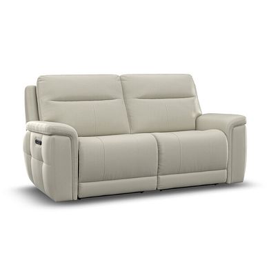 Dalton 3 Seater Electric Recliner Sofa with Power Headrests in Bone China Leather