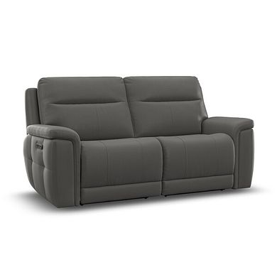 Dalton 3 Seater Electric Recliner Sofa with Power Headrests in Elephant Grey Leather