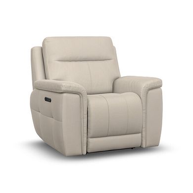 Dalton Electric Recliner Armchair in Bella Barley White Fabric