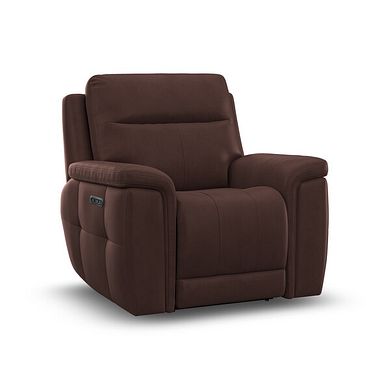 Dalton Electric Recliner Armchair in Chestnut Leather