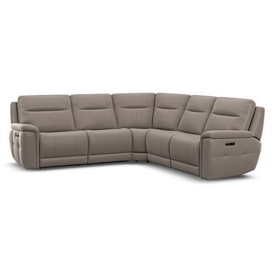 Dalton Large Corner Electric Recliner Sofa in Oyster Leather