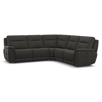 Dalton Large Corner Electric Recliner Sofa in Storm Leather