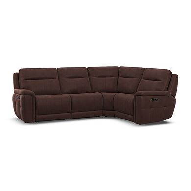 Dalton Left Hand Corner Electric Recliner Sofa in Chestnut Leather
