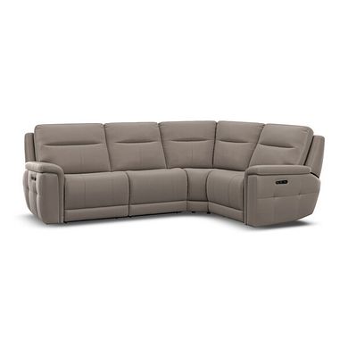 Dalton Left Hand Corner Electric Recliner Sofa with Power Headrests in Oyster Leather