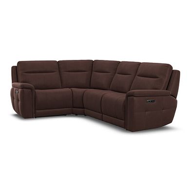Dalton Right Hand Corner Electric Recliner Sofa in Chestnut Leather