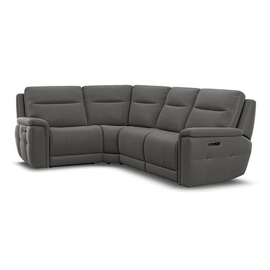 Dalton Right Hand Corner Electric Recliner Sofa in Elephant Grey Leather