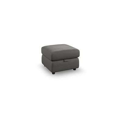 Dalton Storage Footstool in Elephant Grey Leather