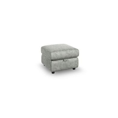 Dalton Storage Footstool in Marble Silver Fabric