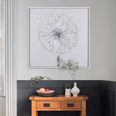 Dandelion Handpainted & Embellished Framed Canvas Print