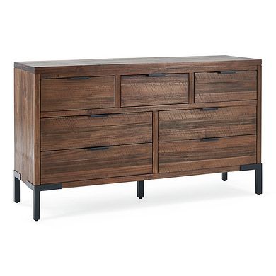Detroit Solid Hardwood and Metal 3+4 Chest of Drawers