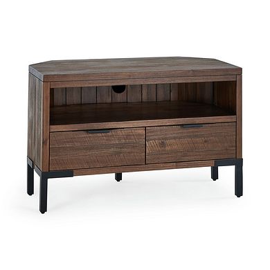 Detroit Solid Hardwood and Metal Corner TV Unit