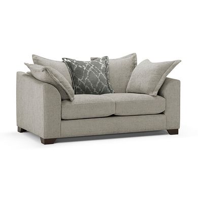 Dewsbury 2 Seater Pillow Back Sofa in Milo Mink Fabric with Mink Scatter Cushions
