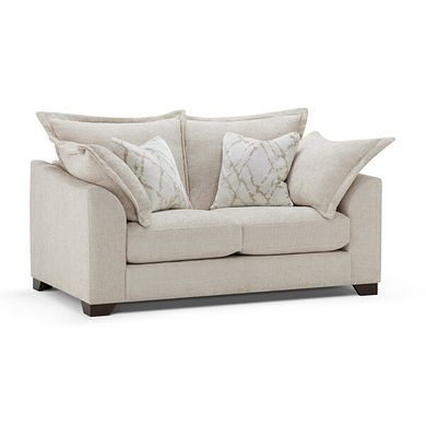 Dewsbury 2 Seater Sofa in Milo Cream Fabric with Natural Scatter Cushions