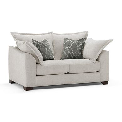 Dewsbury 2 Seater Sofa in Milo Ivory Fabric with Mink Scatter Cushions