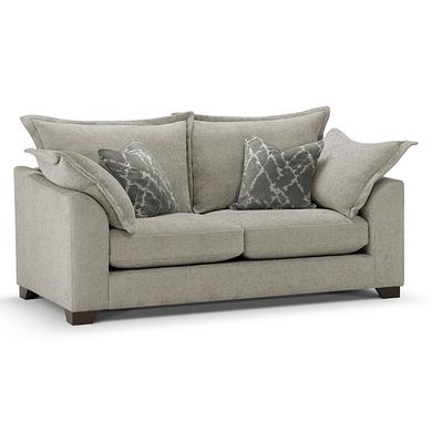 Dewsbury 3 Seater Sofa in Milo Mink Fabric with Mink Scatter Cushions