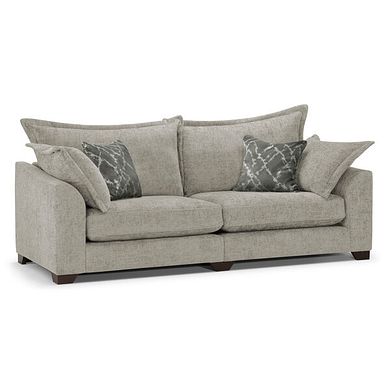 Dewsbury 4 Seater Sofa in Milo Mink Fabric with Mink Scatter Cushions