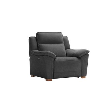 Dune Electric Recliner Armchair with Power Headrest Sofa in Amigo Coal Fabric