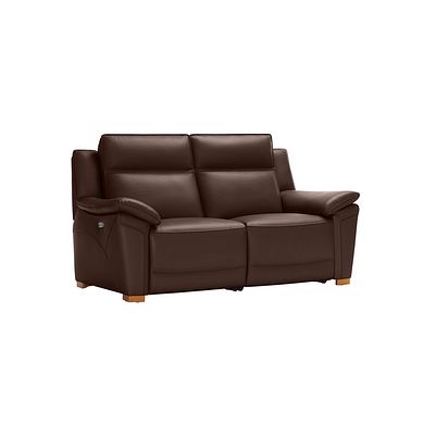 Dune 2 Seater Electric Recliner with Power Headrest Sofa in Coffee Bean Leather