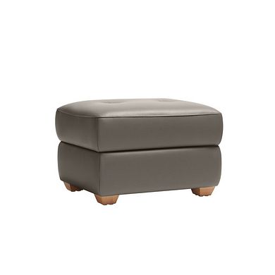 Dune Storage Footstool in Elephant Grey Leather