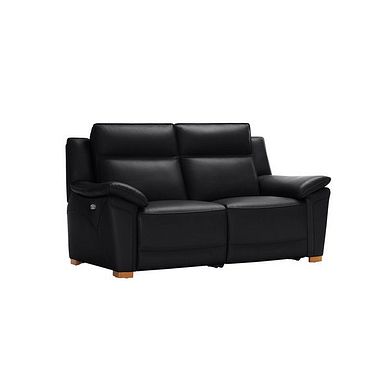 Dune 2 Seater Electric Recliner with Power Headrest Sofa in Midnight Leather