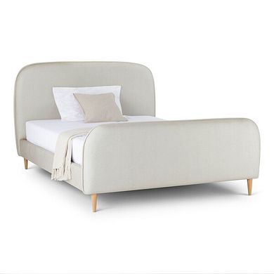 Durham Double Bed in Smooth Stone Fabric