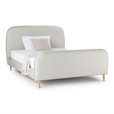 Durham King-Size Bed in Smooth Stone Fabric