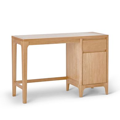 Durham Natural Oak Single Pedestal Desk