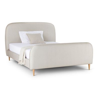 Durham Super King-Size Bed in Smooth Stone Fabric