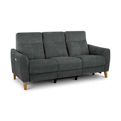 Dylan 3 Seater Electric Recliner Sofa in Darwin Charcoal Fabric