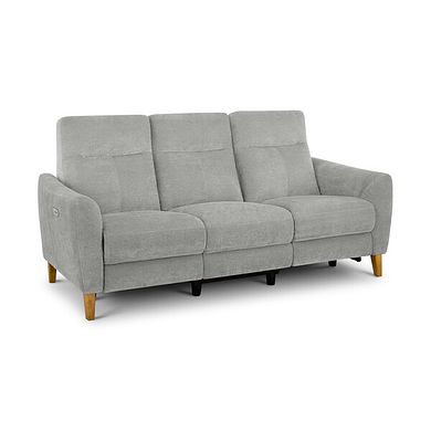 Dylan 3 Seater Electric Recliner Sofa in Darwin Silver Fabric