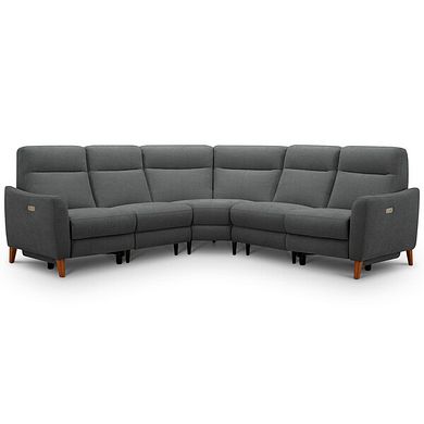 Dylan Large Corner Power Recliner Sofa in Darwin Charcoal Fabric