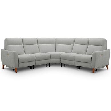 Dylan Large Corner Power Recliner Sofa in Darwin Silver Fabric