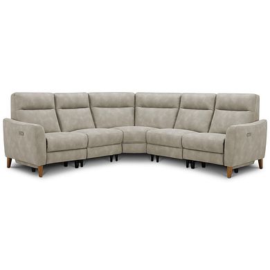 Dylan Large Corner Power Recliner Sofa in Oxford Beige Fabric