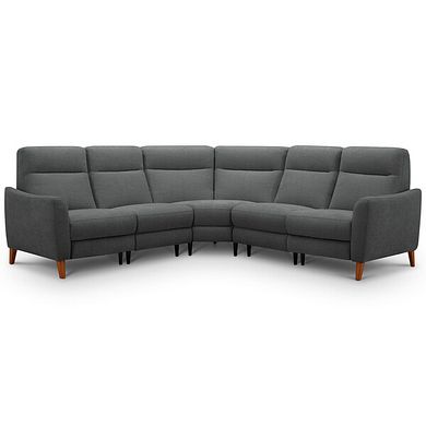 Dylan Large Corner Sofa in Darwin Charcoal Fabric