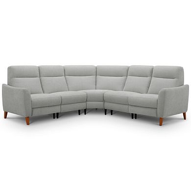 Dylan Large Corner Sofa in Darwin Silver Fabric