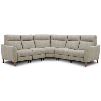 Dylan Large Corner Sofa in Oxford Beige Fabric