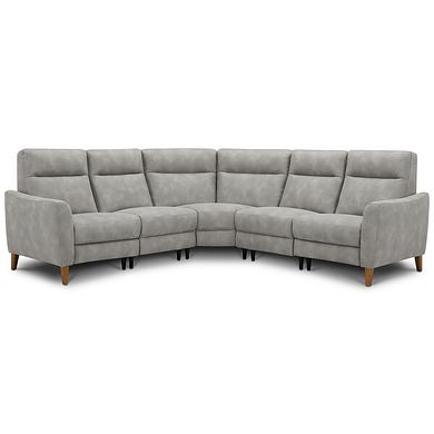 Dylan Large Corner Sofa in Oxford Grey Fabric