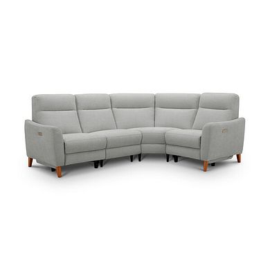 Dylan Left Hand Corner Power Recliner Sofa in Darwin Silver Fabric