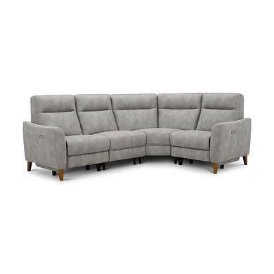 Dylan Left Hand Corner Power Recliner Sofa in Oxford Grey Fabric