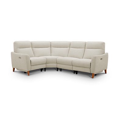 Dylan Right Hand Corner Power Recliner Sofa in Darwin Ivory Fabric