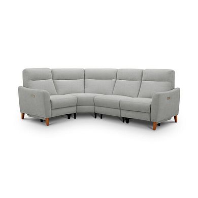 Dylan Right Hand Corner Power Recliner Sofa in Darwin Silver Fabric