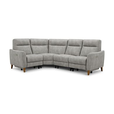 Dylan Right Hand Corner Power Recliner Sofa in Oxford Grey Fabric