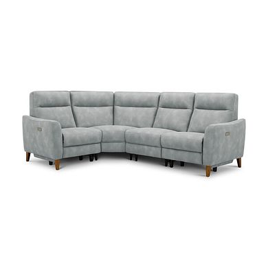Dylan Right Hand Corner Power Recliner Sofa in Oxford Silver Fabric