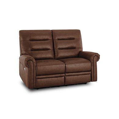Eastbourne Recliner 2 Seater with USB - Ranch Dark Brown Fabric
