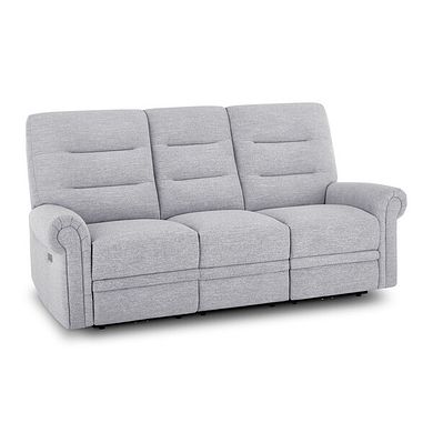 Eastbourne Recliner 3 Seater with USB in Keswick Dove Fabric