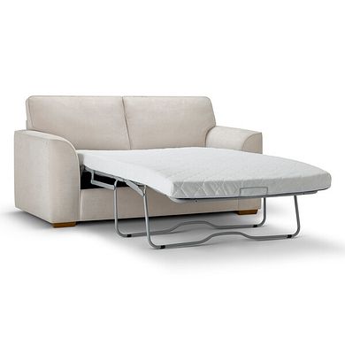 Eastley 2 Seater Sofa Bed in Limoge Beige Fabric with Beige Scatters